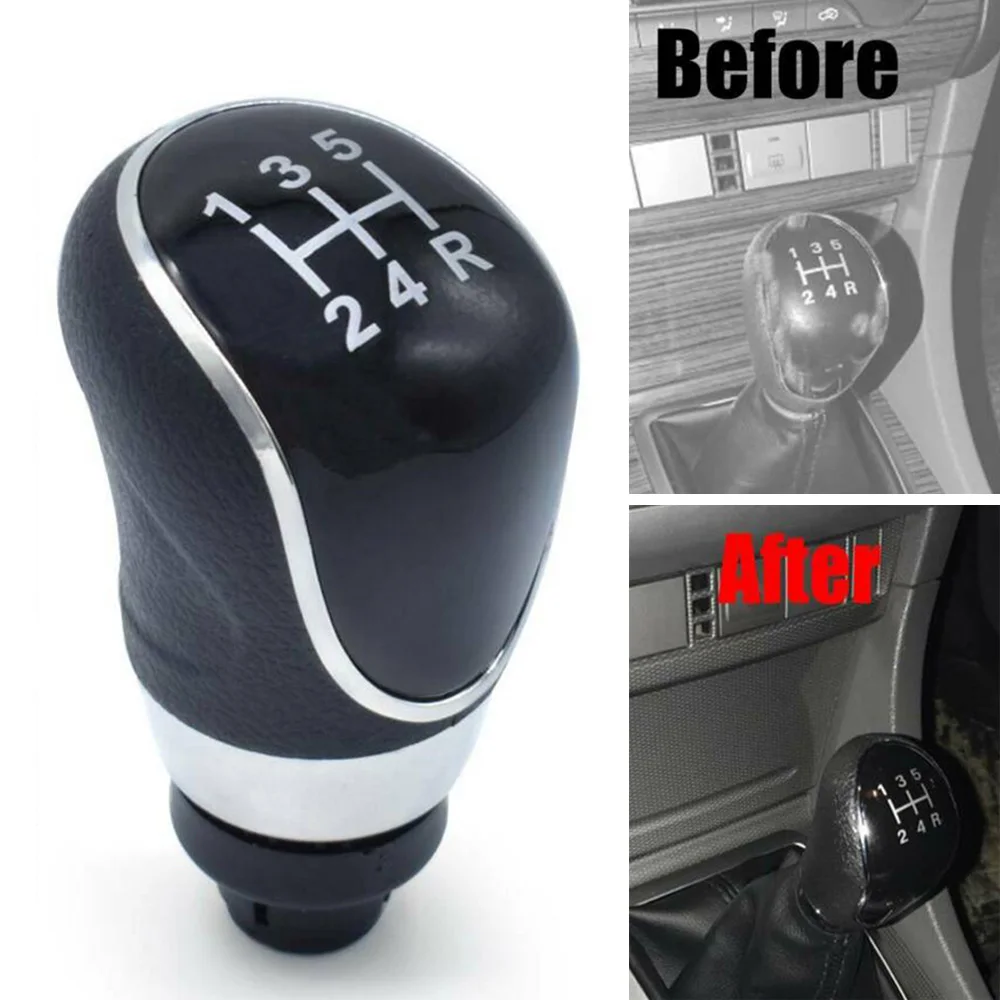 

5 Speed Gear Shift Knob Lever Shifter PU Leather For Ford Fiesta MK7 2008 - 2013 Focus MK2 FL 2008 - 2011 Auto Accessories