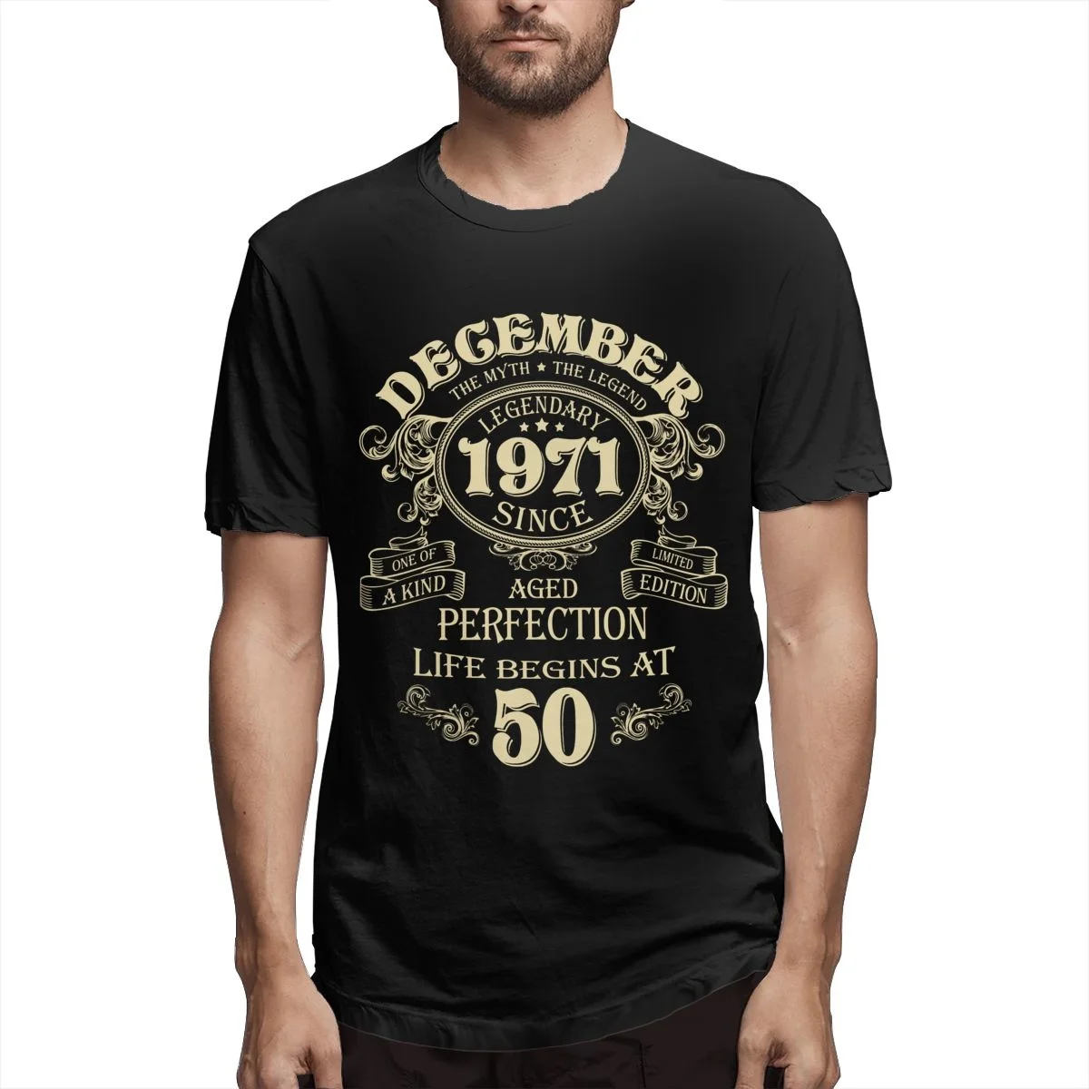 

Sale Born In December 1971 50 Years Legends Birthday T Shirt Plus Size Cotton Crewneck Short Sleeve Men Tshirt