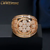 cwwzircons luxury glitter micro pave african cubic zirconia flower dubai gold big engagement wedding rings for women r144