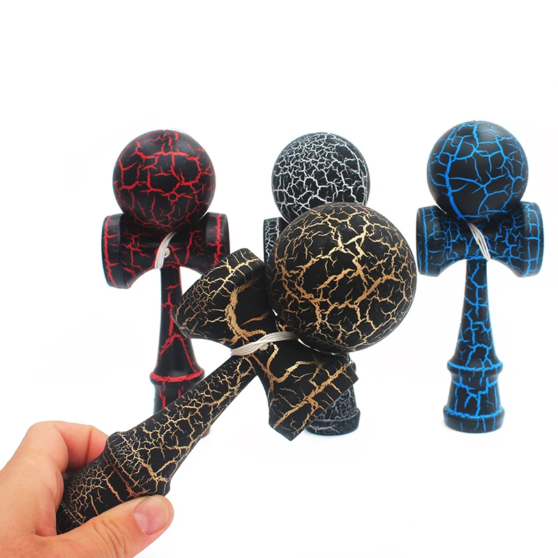 Профессиональный 18 см шар Kendama трещина Крашеные деревянные игрушки Спорт на