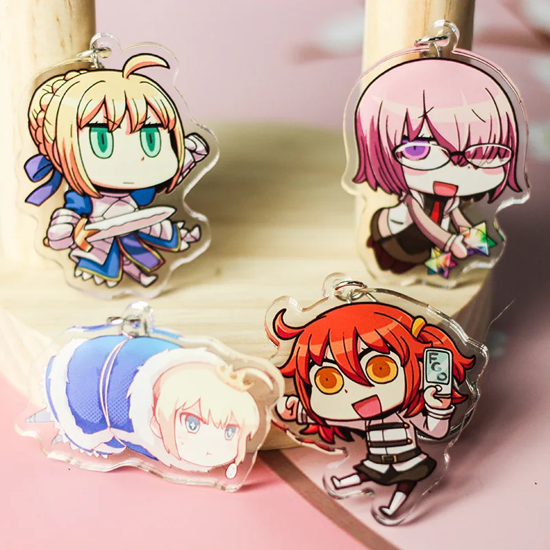 Японский брелок с подвесками Fate Go акриловый мультяшный рисунок саблей FGO