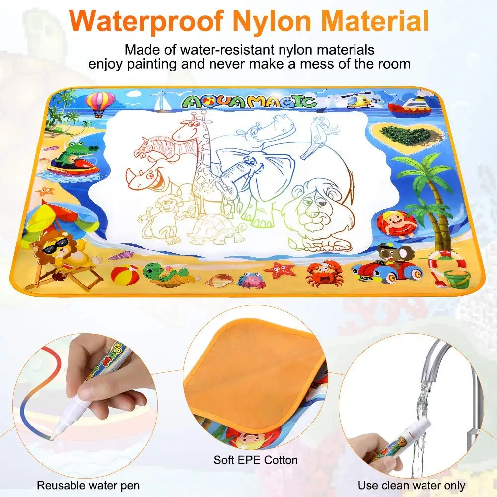 Children Water Drawing Mat Board Writing Doodle Toy Color Aqua Magic Bring Pens Educational Travel Toys Gift | Игрушки и хобби