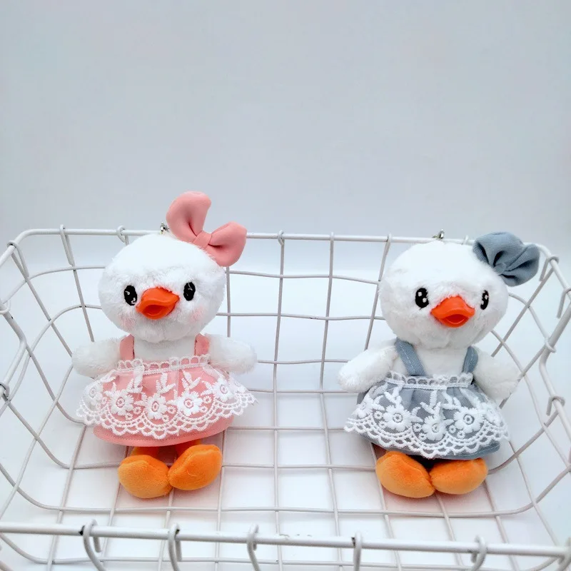 Новинка симпатичное платье-Утенок юбка с цветком модная плюшевая подвеска