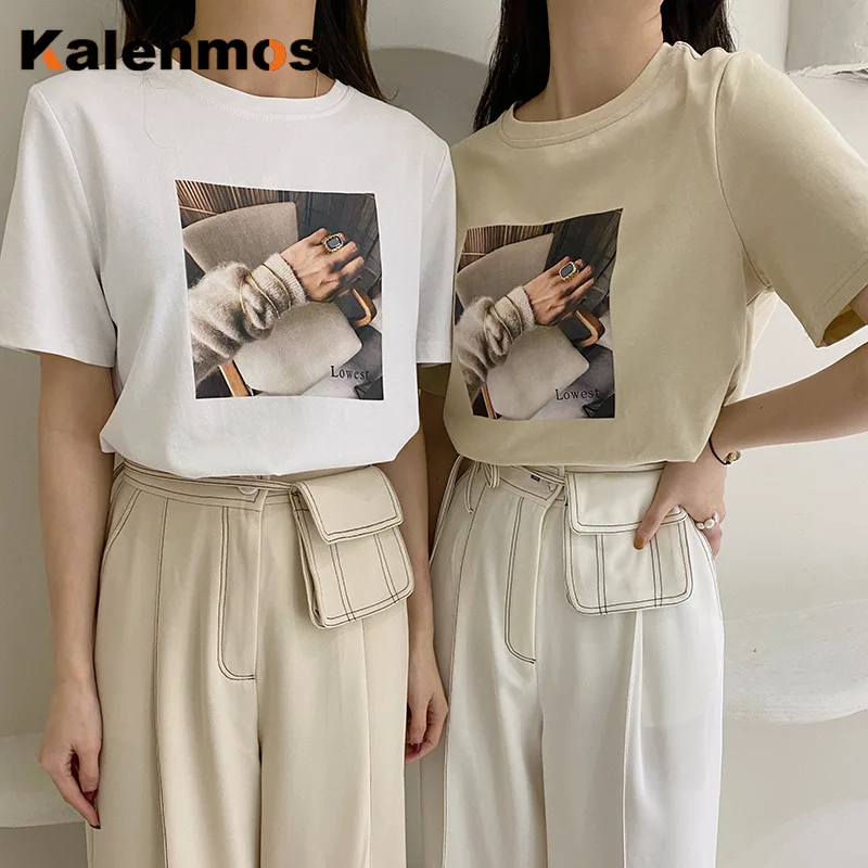 Рубашка KALENMOS женская с коротким рукавом в стиле Харадзюку на лето 2020 | Женская