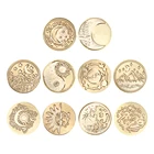 Восковая печать, винтажная круглая звезда, Луна, специальная Медная головка