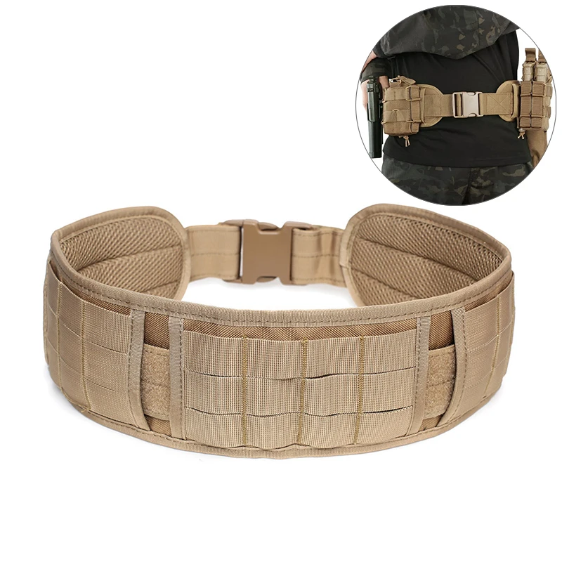 

Tactical Waist Belt Multi-use Molle Padded Patrol Belt with Mesh Lining for Shooting CS Field Wargame Outdoor Sports Equipment