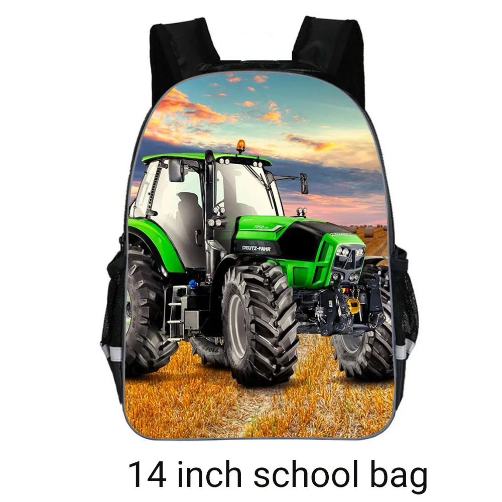 14 inch schoolbag Тракторная школьная сумка для мальчиков, ортопедический Детский рюкзак для малышей, школьный рюкзак с рисунком, лучшие школьные рюкзаки, школьный рюкзак, рюкзак - Цвет: 14 inch schoolbag