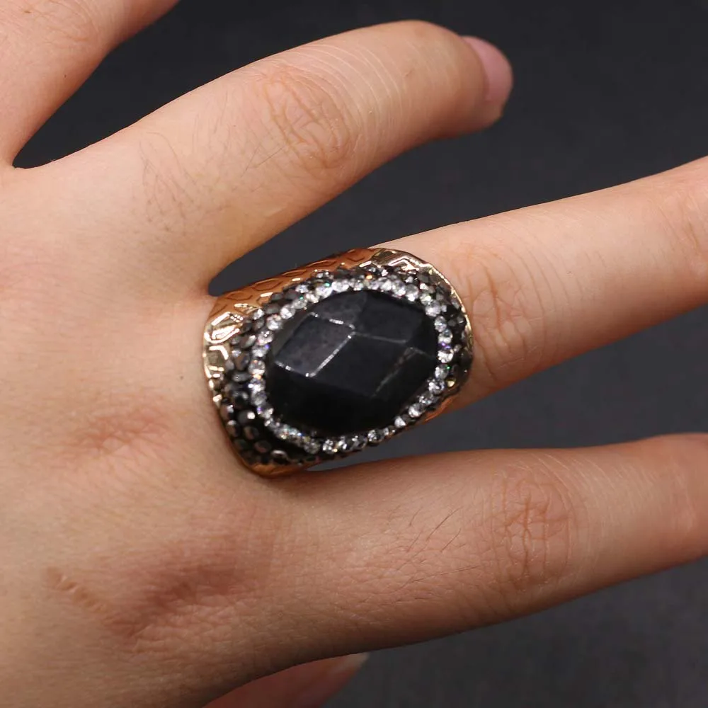 Кольца из натурального камня Jades Gem Rose Quartz регулируемое женское кольцо ручной