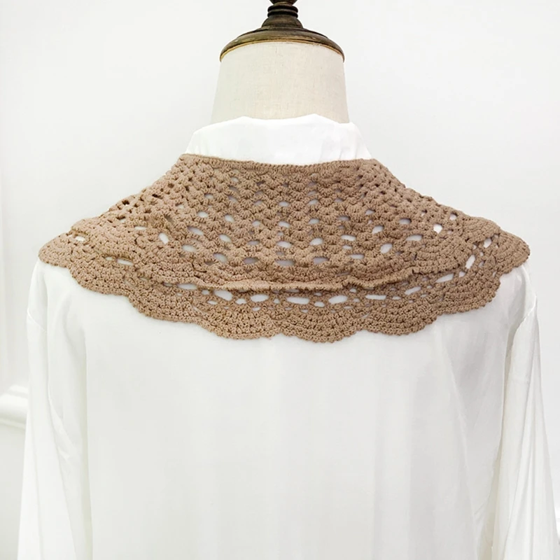 Женская ажурная вязаная шаль 896E милый вязаный крючком двухслойный кружевной