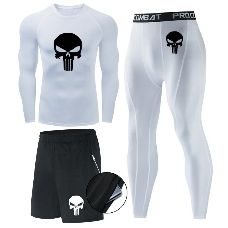 

3PC/set High Quality Men Sportswear Compression Suits Quick Dry Running Sets Sports Joggers Training Gym Fitness Tracksuits