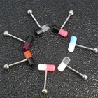 Набор колец для пирсинга языка из хирургической стали, 14 г, 1,6 х20 мм