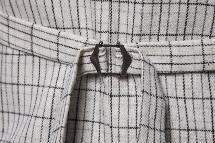New Men's Single-breasted Plaid Vest with Suit Collar