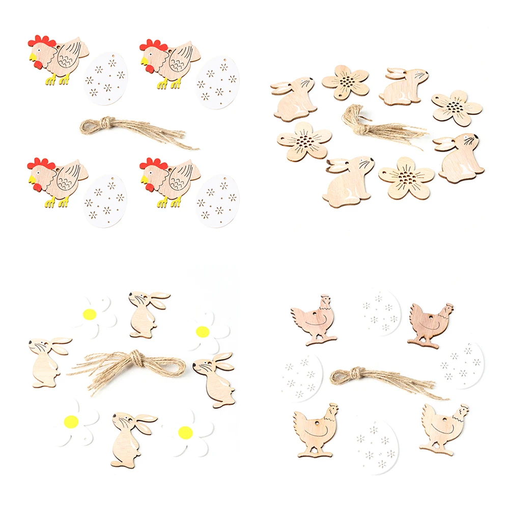 8 шт. пасхальные реквизиты деревянная подвеска петух куриные яйца Цветочный
