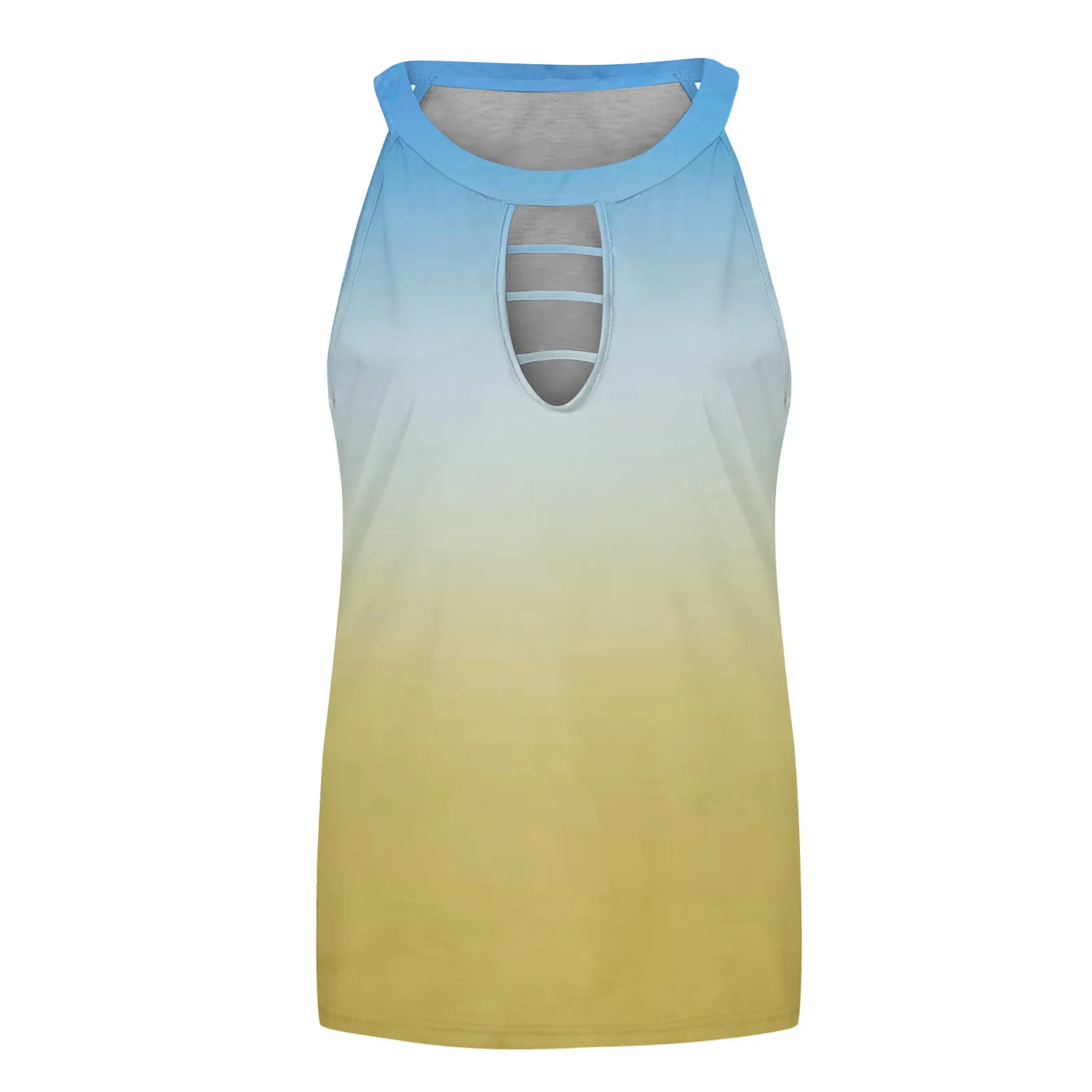 Женская Блузка с завязкой на шее повседневная облегающая без рукавов лето 2021 |