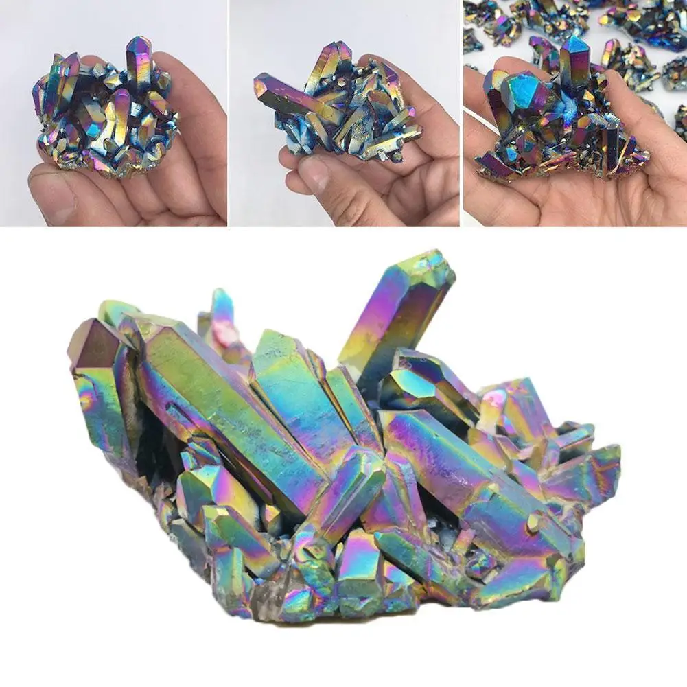 

30-120g Natural Amethyst Quartz Colorful Multi-pointed Crystal Cluster Healing Stones Specimen Crafts Decor Ornament