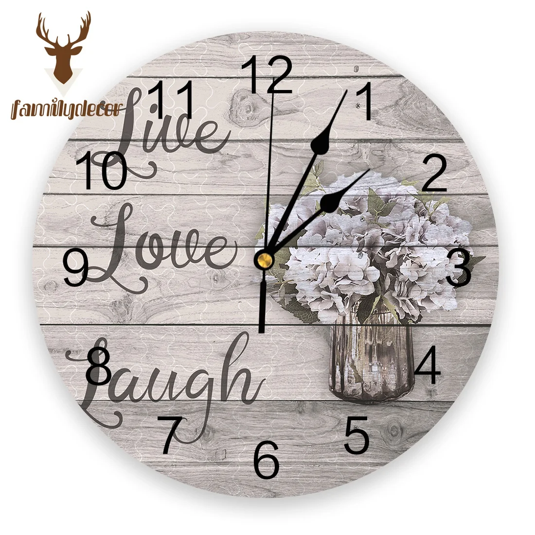 Настенные часы в стиле ретро с изображением гортензии ПВХ современный дизайн