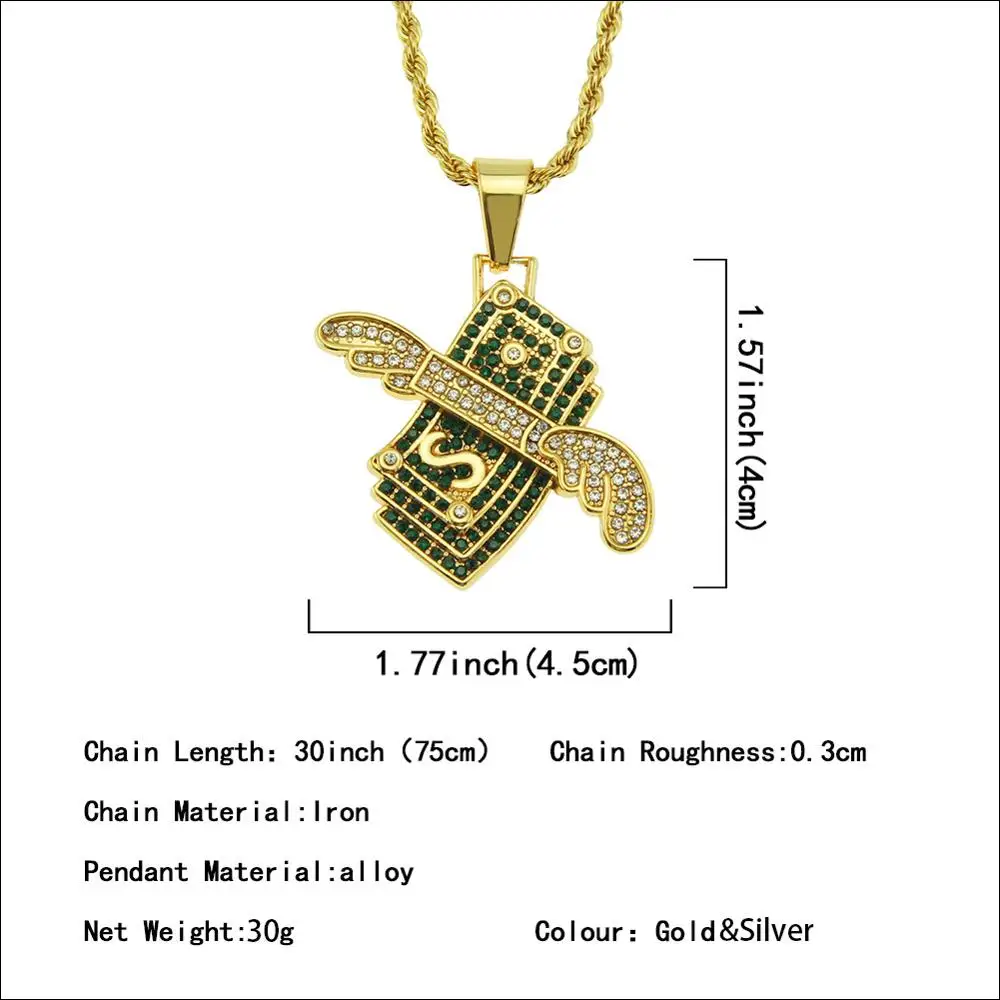 Мужское ожерелье в стиле хип хоп 3 цвета|Ожерелья с подвеской| |