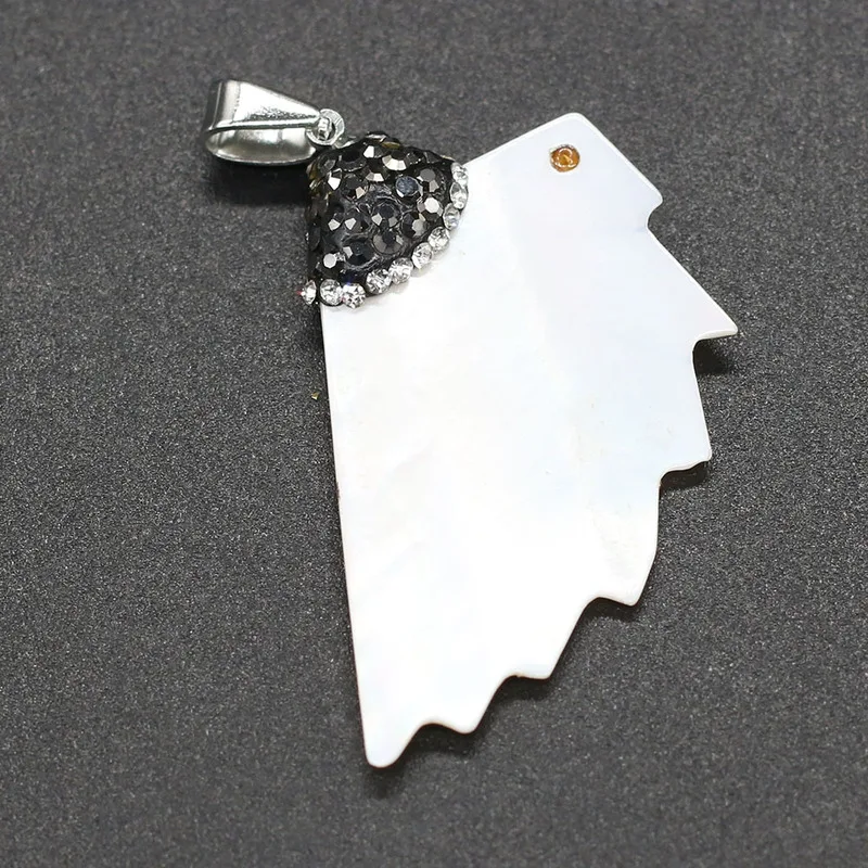 

New Natural Shell Pendant Wing-shaped Face Pendant Necklace for DIY Jewelry Best Birthday Gift Size 22x42mm