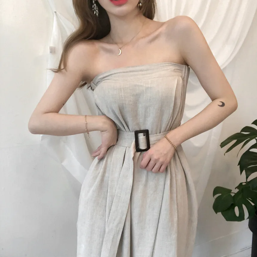 

2021 New Summer Women Jumpsuit Traf Bodysuit Womens Overalls Female Jumpsuits Wide leg pants Rompers Mujer Sexy Sleeveless White