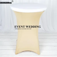 cheap spandex cocktail table top stretch cover table cloth for wedding event decoration