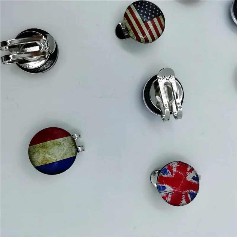Национальный флаг маркер мяча для гольфа с магнит заколка на шляпу стране мира