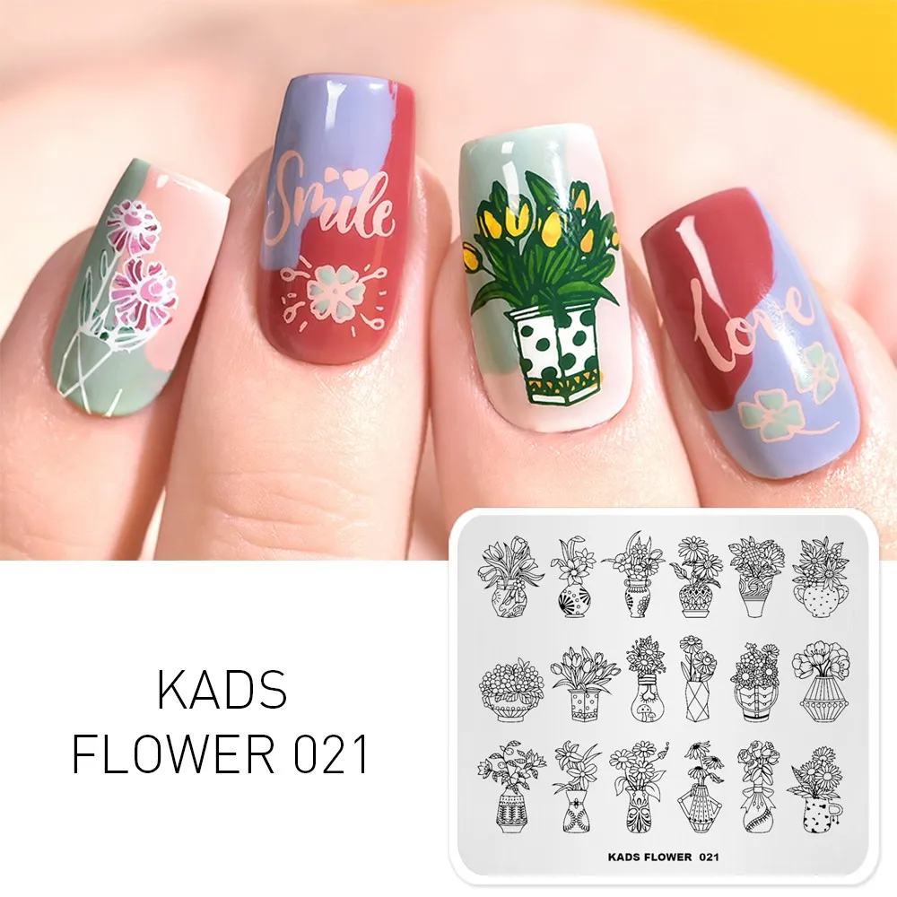 Flower 021 KADS, Новое поступление, 15 вариантов дизайна, цветочный дизайн ногтей, штамп, штамповка, изображение для украшения ногтей, штамп, сделай сам, изображение, штамп для дизайна ногтей - Цвет: Flower 021