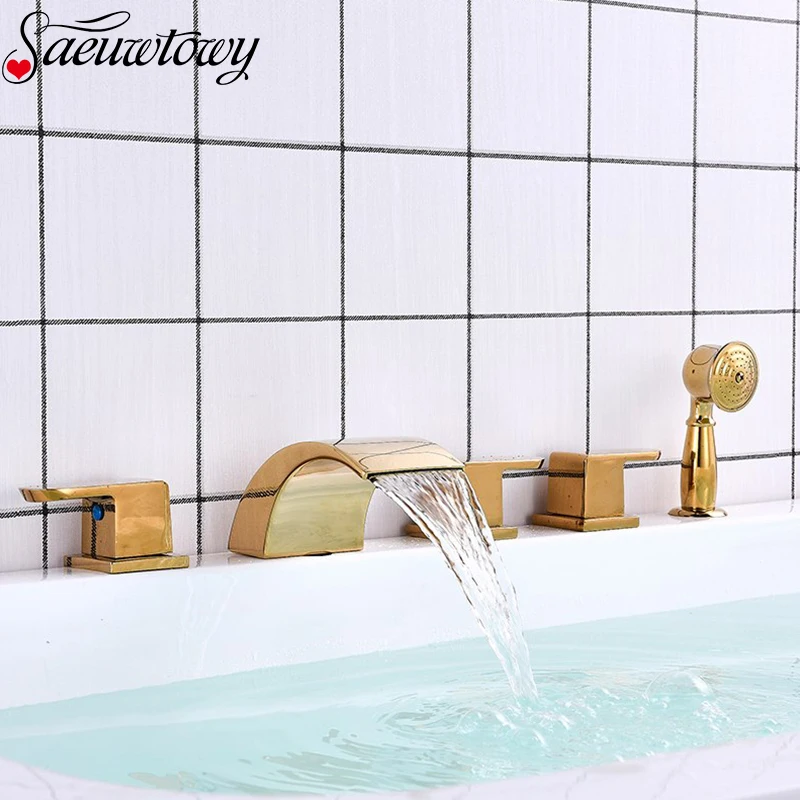 5 шт. латунный смеситель Водопад для ванной комнаты|Смесители ванны| |