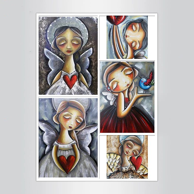 

Самая популярная Подарочная Алмазная мозаика с нарисованной девочкой, 5d картина, вышитая бисером с нарисованной девочкой, стразы фотографи...