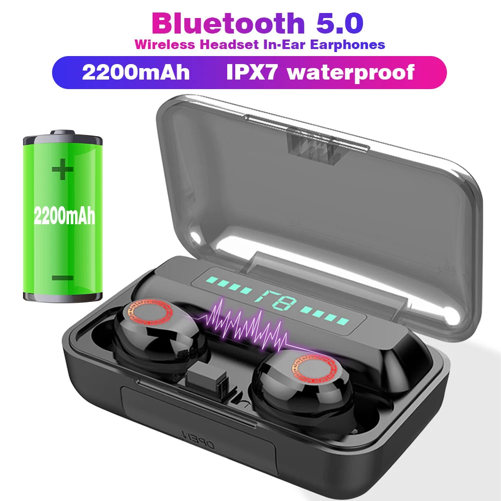

Bluetooth 5.0 Wireless Earphones In-Ear Earbuds Noise Cancelling Gaming Headset Waterproof Sports Headset For Phones Tablets