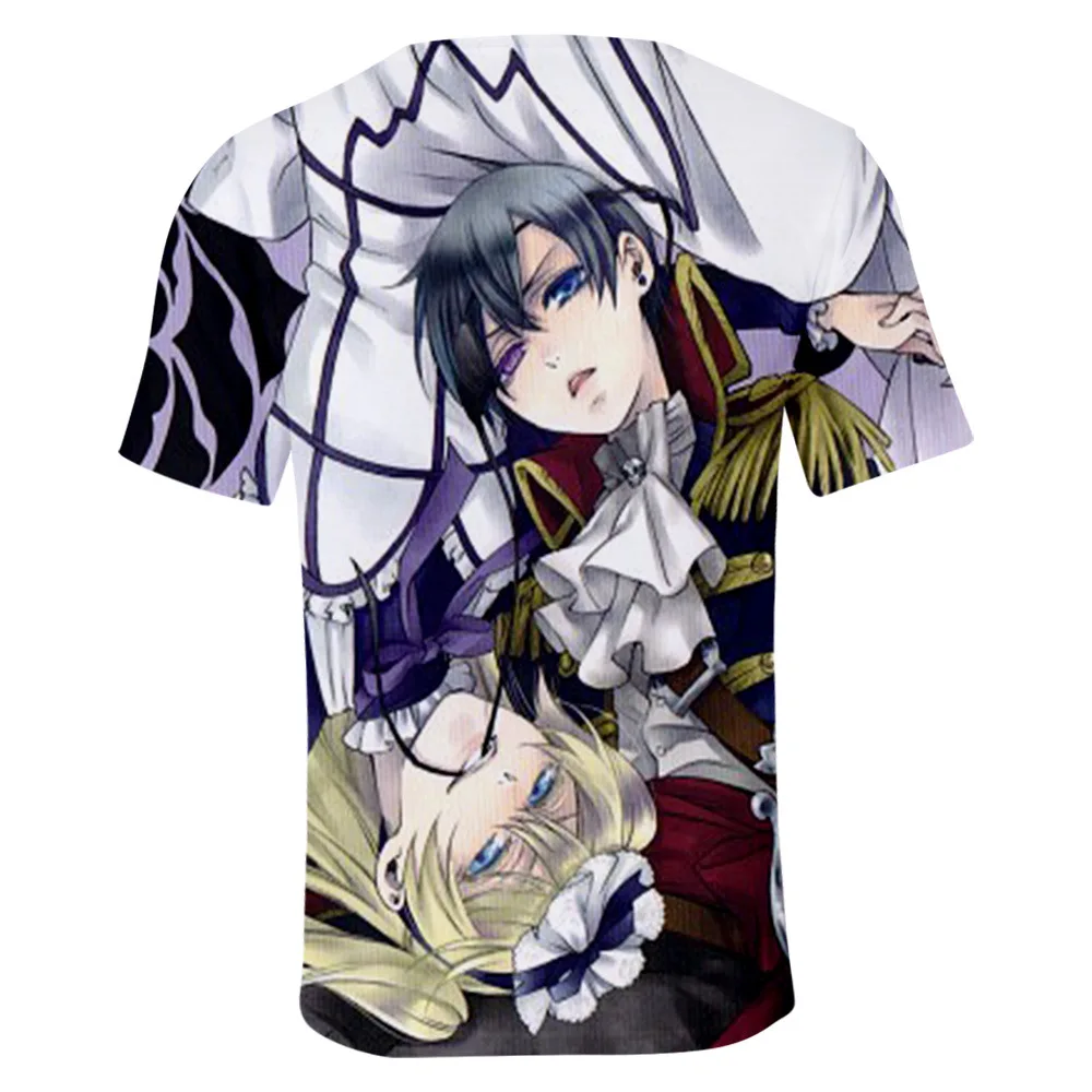 Футболка черного Батлера для мужчин и женщин Детская футболка одежда аниме |