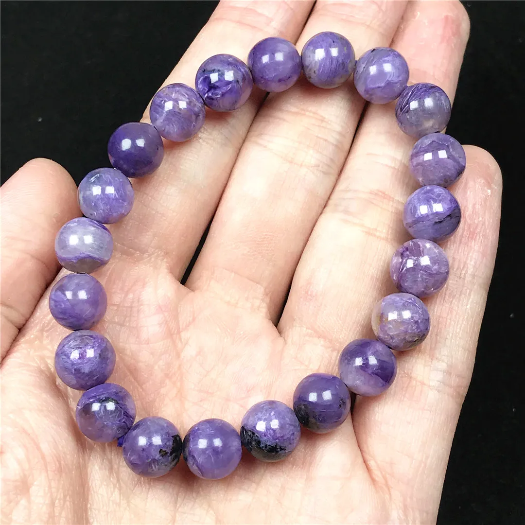 

9mm Natural Purple Charoite Bracelet For Women Lady Men Healing Crystal Gift Round Beads Stone Gemstone Strands Jewelry AAAAA