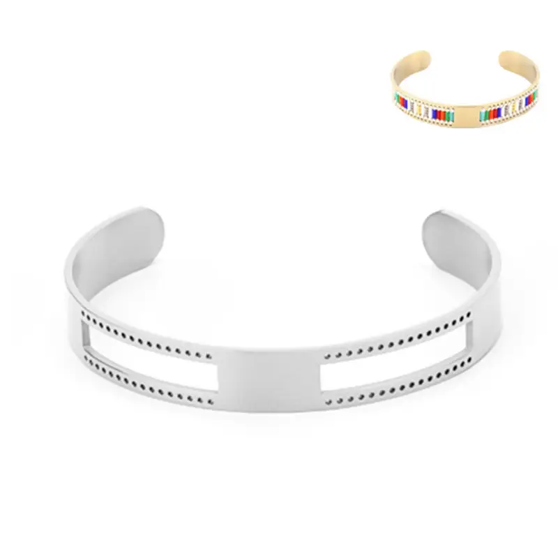 1 шт. женский браслет-манжета из нержавеющей стали длина 15 см | Украшения и