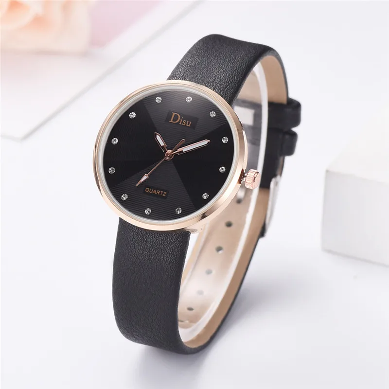 Часы женские повседневные кварцевые с бриллиантовым циферблатом под платье