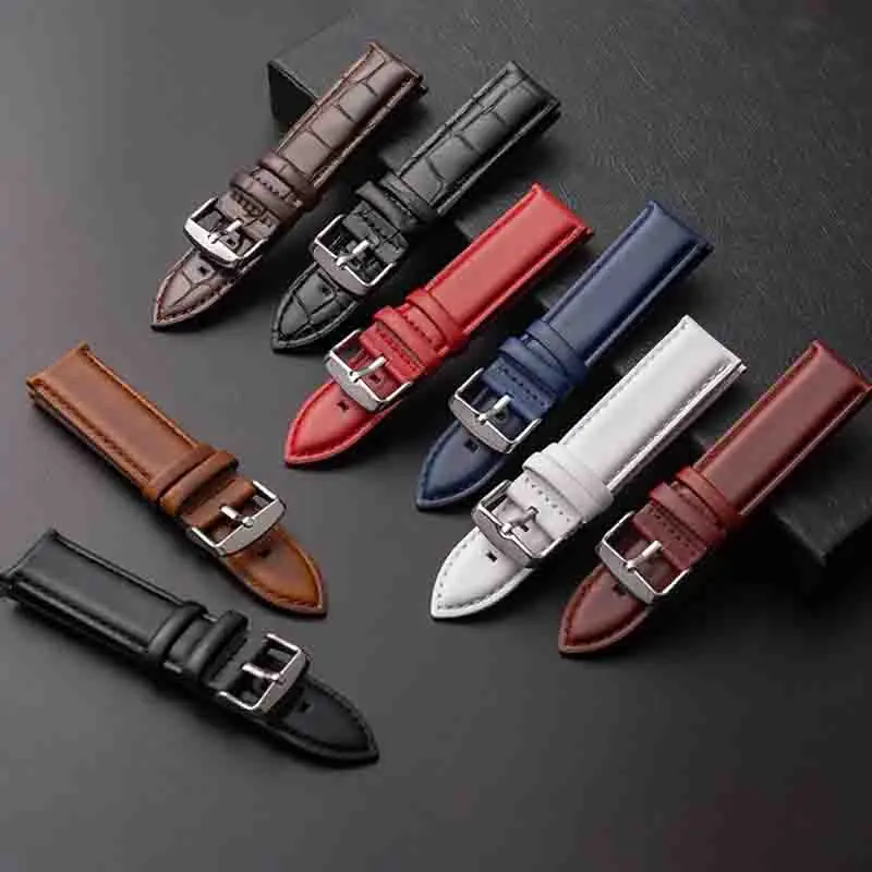 

BEAFIRY Watch Band Strap 18mm 19mm 20mm 22mm Genuine Leather Watchbands for huawei seiko Men Women Brown Black Blue White Red