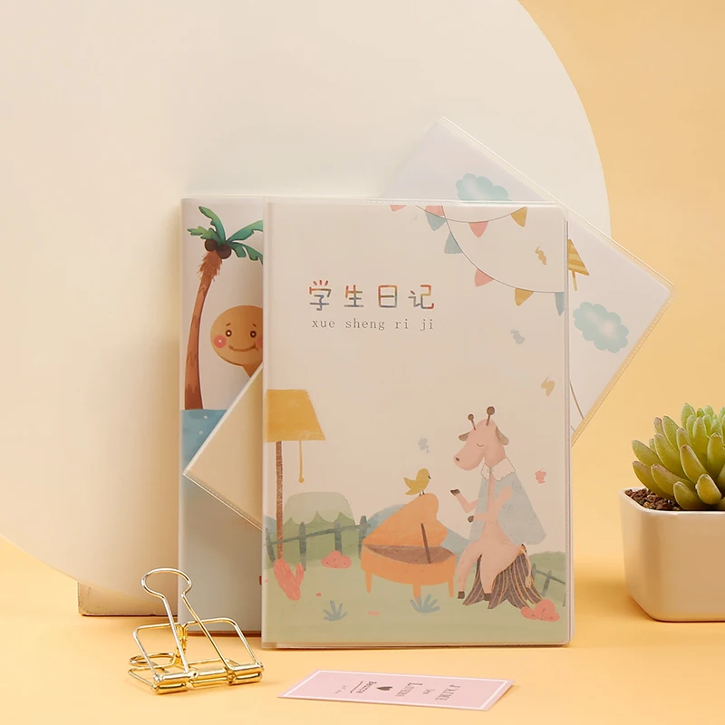 4 loaded square diary A5 children reading notes this pvc cover soft copy notebook portable classroom art supplies | Канцтовары для