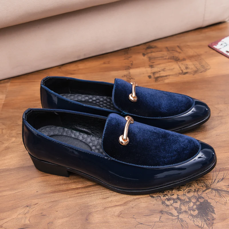 AGSan Men Dress Shoes Designer Party Blue Mens Oxfords 38-45 Wedding Loafers Pointed Toe for | Обувь