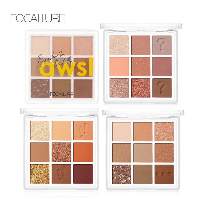 

Focallure Eyeshadow Palette Shimmer Multiple Textures Delicate Waterproof Eyeshadow For New 9 Colors Cosmetic