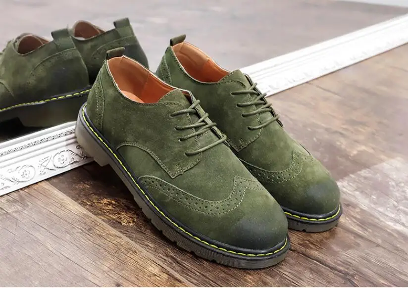Green Careaymade/Новинка; модные полуботинки Martin; однотонная Удобная дышащая повседневная обувь с круглым носком в британском стиле с мехом - Color: Green