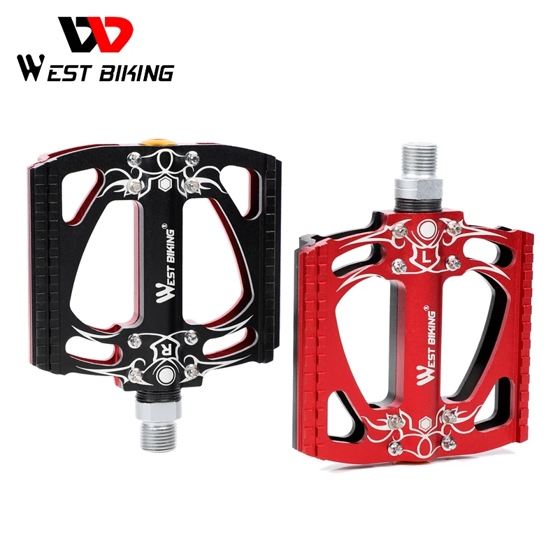 

WEST BIKING Anti-slip Ultralight Bike Pedal Sealed Bearing Cycling Hollow Pedals Aluminium Alloy Road Bicycle Accessories MTB