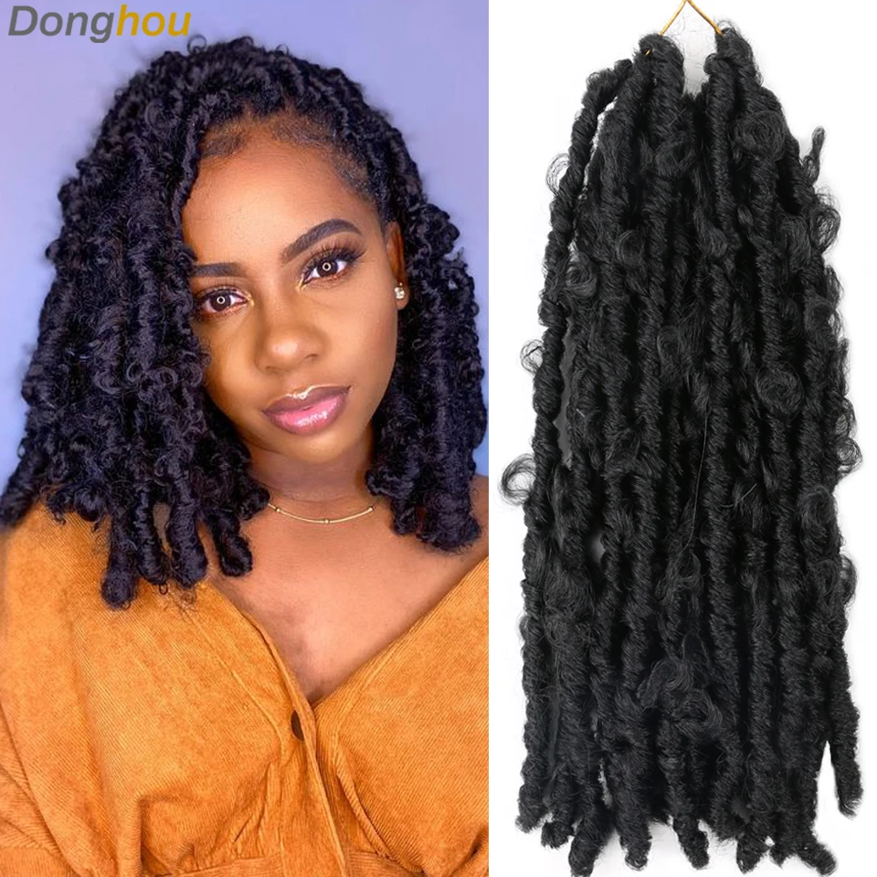 Butterfly Hair 3Pcs 6 Pcs/Lot Butterfly Locs Crochet Hair Goddess Synthetic Faux Locs Passion Twist Braided Hair Extensions