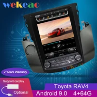 wekeao vertical screen tesla style 10 4 android 9 0 car radio gps navigation for toyota rav4 car dvd player 2006 2012 wifi 4g