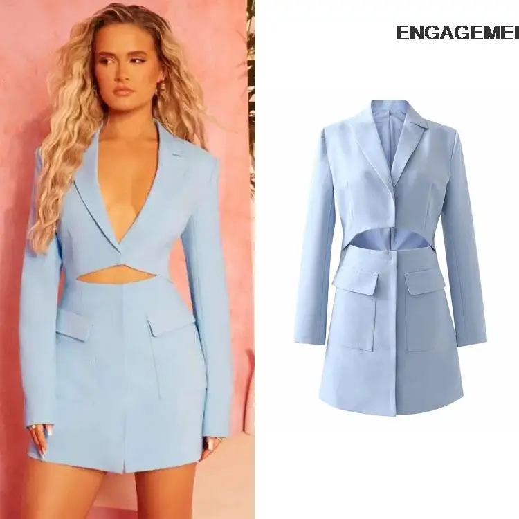 

ENGAGEMENT za 2021 vestido feminino Sexy waist hollow suit dress autumn women bag hip skirt