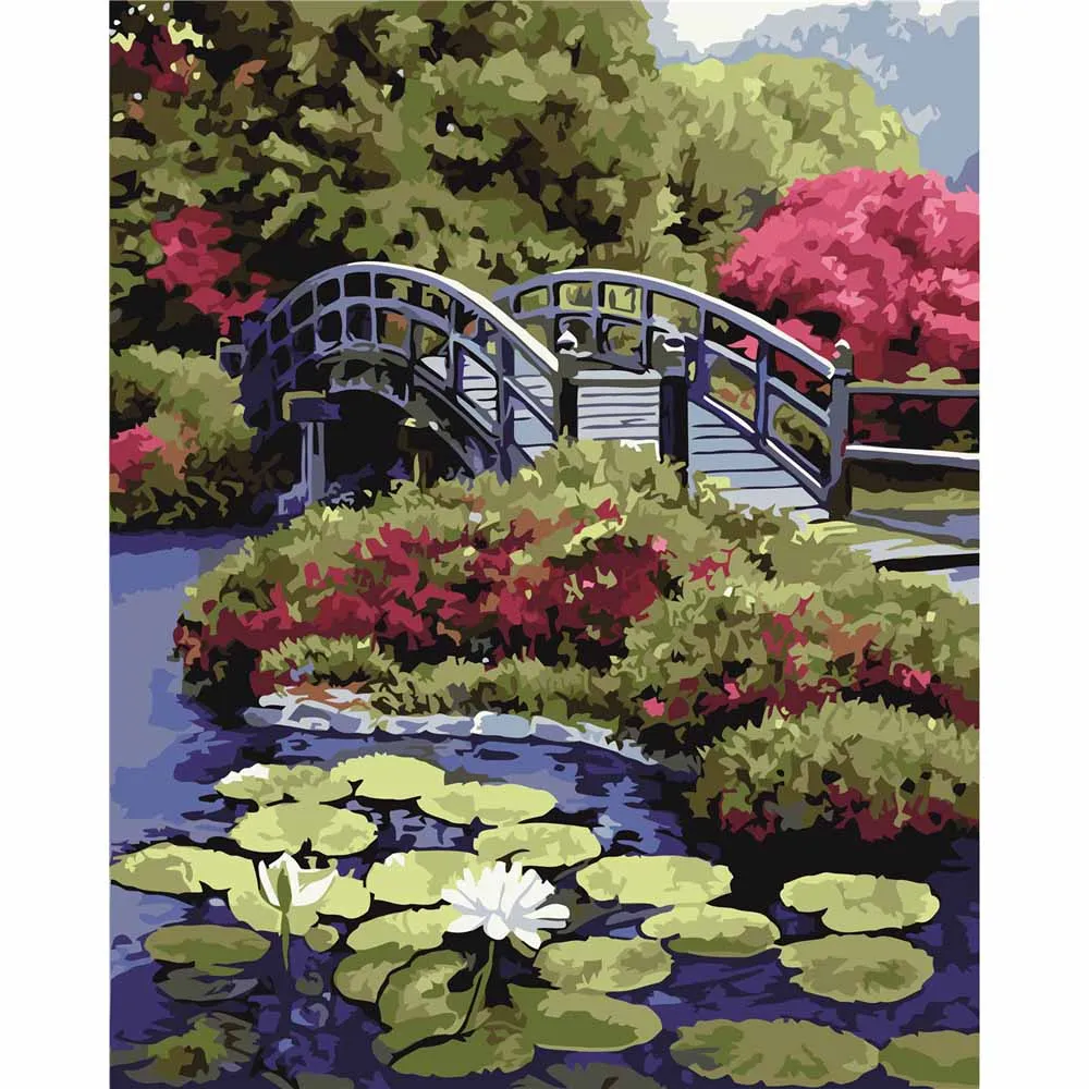 

Painting By Numbers Landscape River Bridge VA-0031 40x50cm Frameless Diff: 4 Stars Waterproof Drawing Coloring By Number DIY Kit