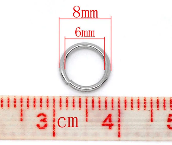8mm 500pcs FUNIQUE припаянные закрытые прыгающие кольца разделенные кольца фурнитура для изготовления ювелирных изделий DIY металлический соединитель Серебряный тон 14 мм диаметр. 50 шт - Цвет: 8mm 500pcs