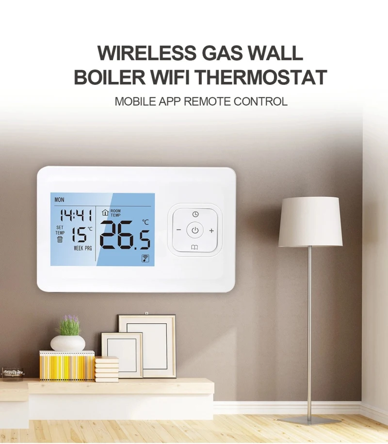 

3A Tuya Smart Thermostat WIFI Control Wall-mounted Boiler Thermostat With 433 Wireless Panel Work With Alexa And Google Assistan