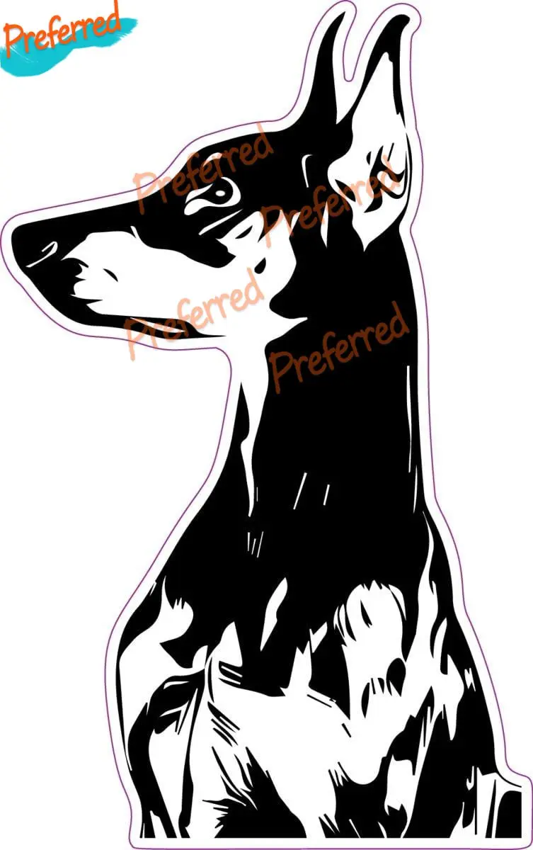 

Doberman Pinscher Vinyl Decal - Dog Breed Bumper Sticker, for Tumblers, Laptops, Car Windows - Doberman Dog Decal