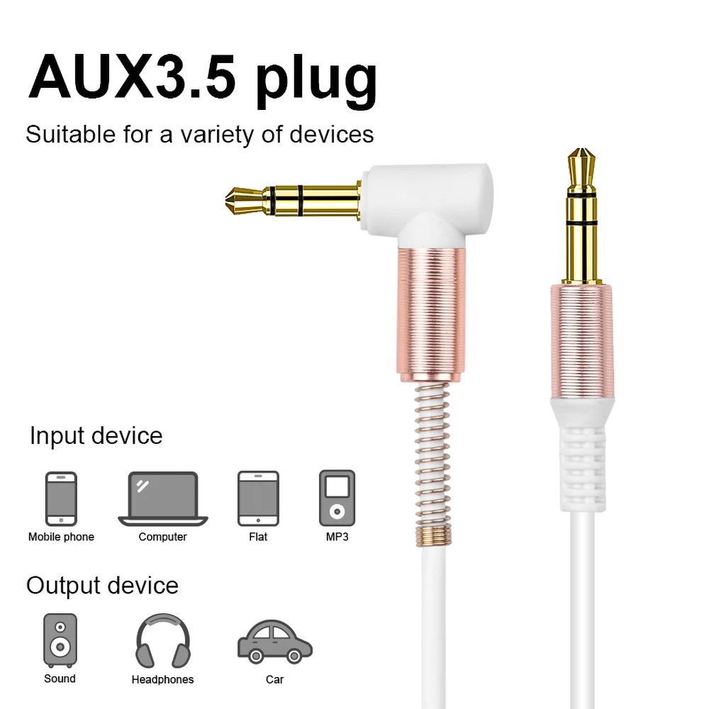 Автомобильный Hi Fi стерео пружинный аудиокабель с разъемом 3 5 мм штекер AUX кабель