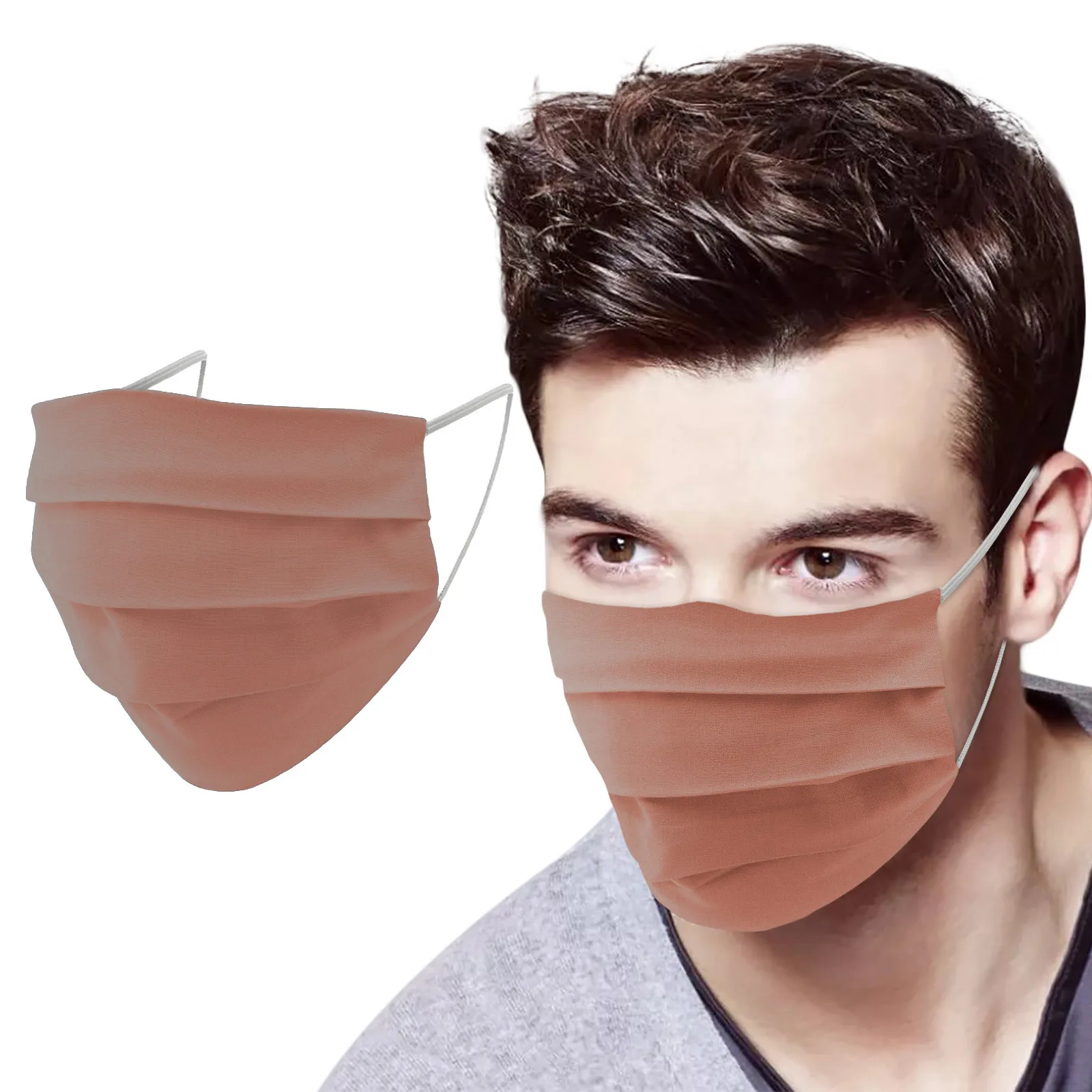 

Adult Solid Color Mask Washable Reuse Breathable Woven Double Layer Pluggable Gasket Outdoor Cycling Protect Mascarilla Dustproo