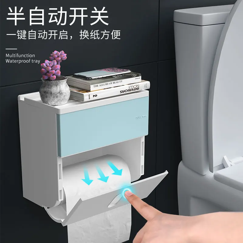 Для ванной с настенным креплением коробка для салфеток туалета полка