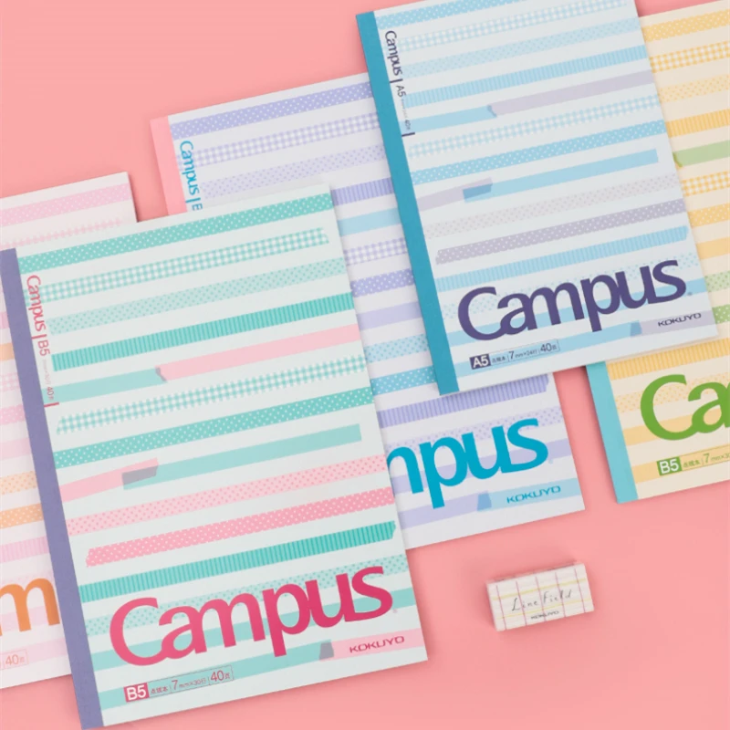 

5pcs KOKUYO 40 Sheets A5 B5 Students Notebooks Campus Sticker Series Simple Design Color Cover Dotted Lines WCN-CNB3430
